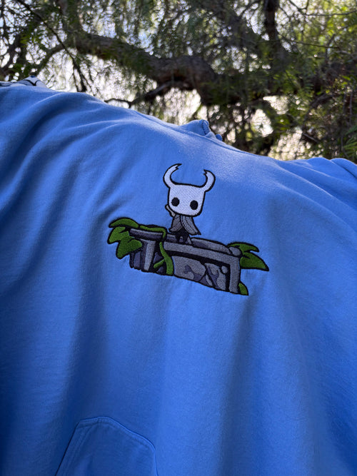 Hollow Knight bench embroidered hoodie