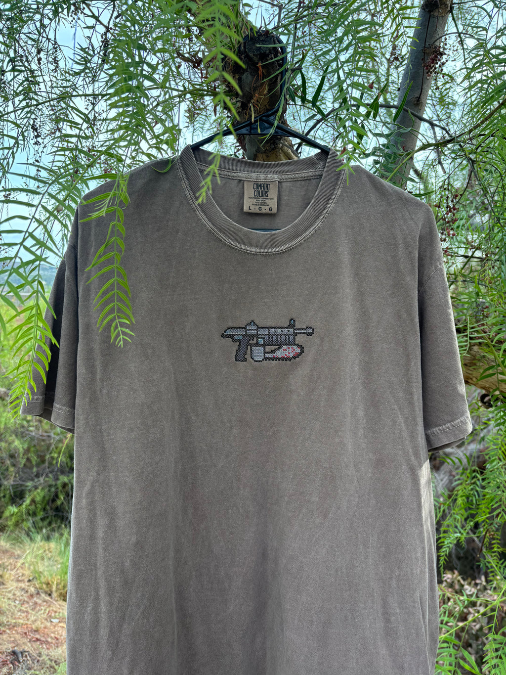 Gears of War Lancer pixel embroidered shirt