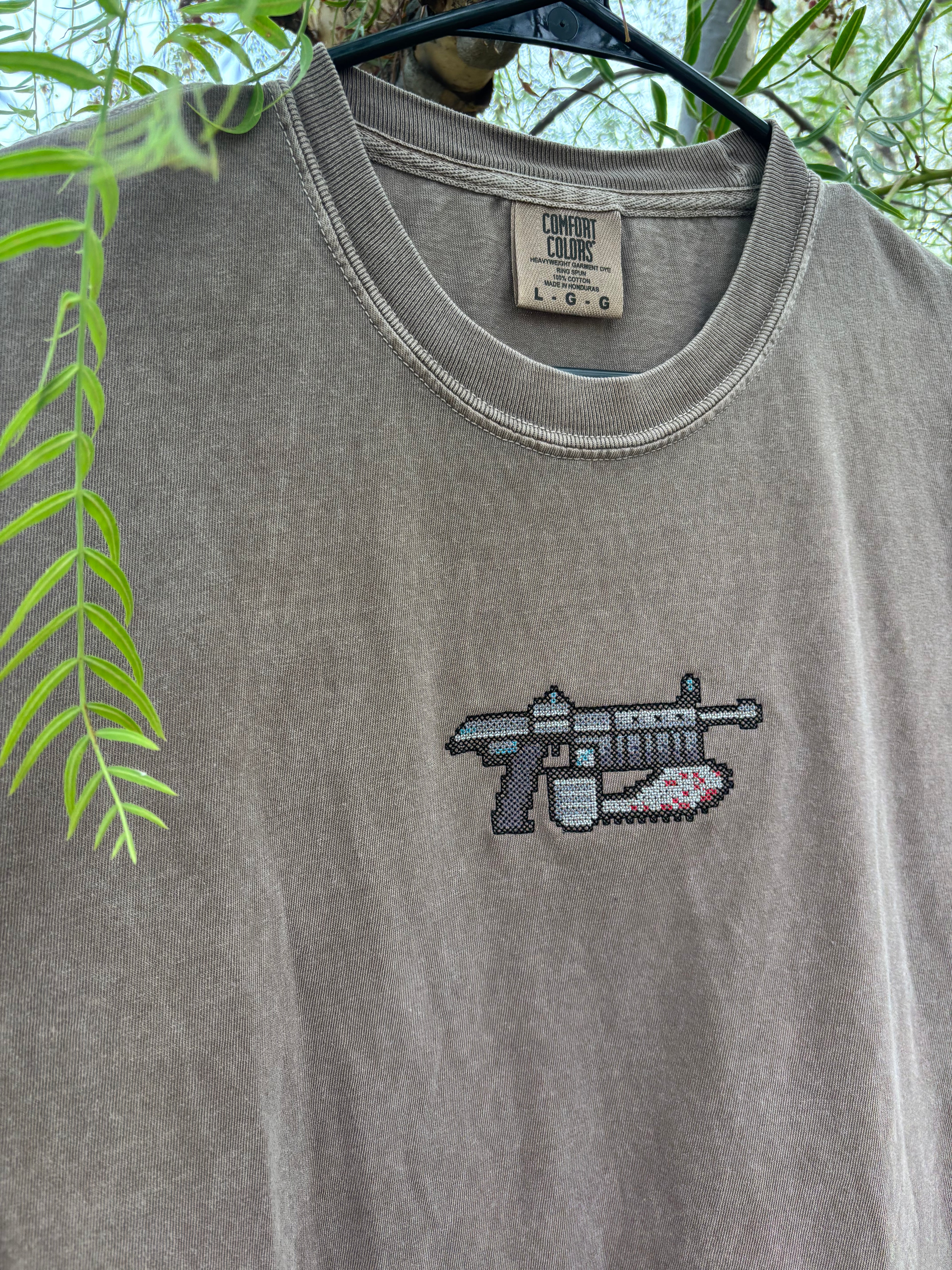 Gears of War Lancer pixel embroidered shirt