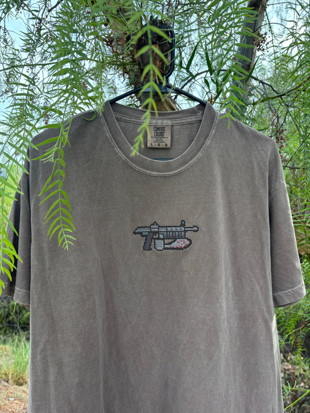 Gears of War Lancer pixel embroidered shirt