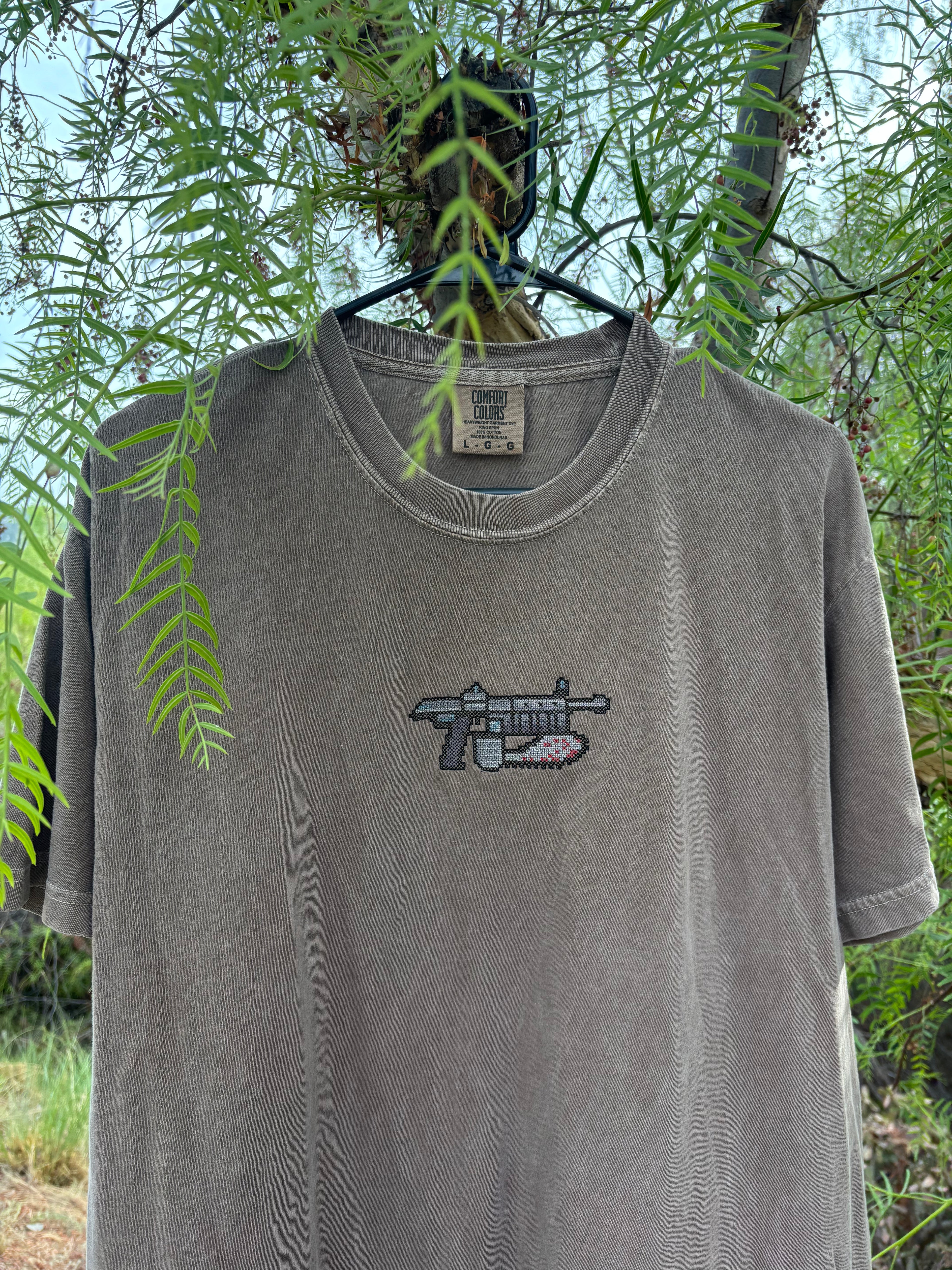 Gears of War Lancer pixel embroidered shirt